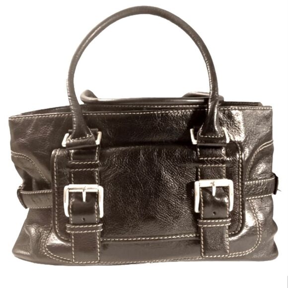 Michael Kors Large Black Pebbled Leather Silver Hardware Satchel - Picture 1 of 12